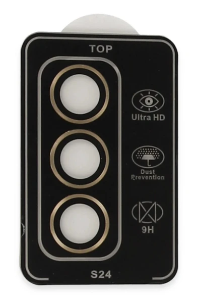 Samsung Galaxy S24 PVD Metal Kamera Lens - Gold - Resim 2