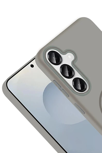 Samsung Galaxy S25 Broş Magsafe Kapak - Çöl Titanyum - Resim 2