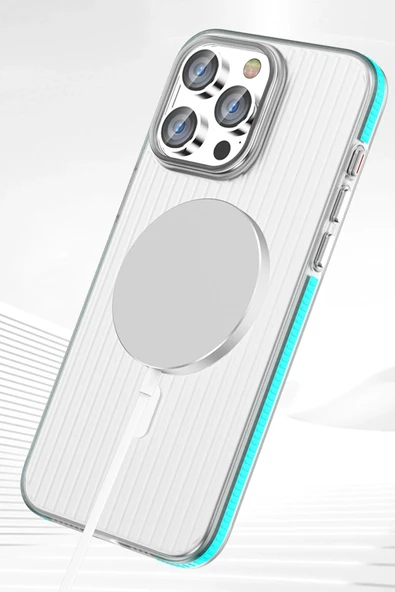 iPhone 16 Line Magsafe Kapak - Beyaz - Resim 4