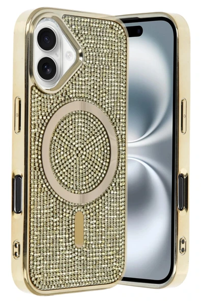 Apple iPhone 16 Helen Magsafe Kapak - Gold - Resim 3