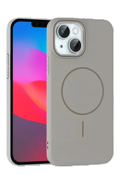 iPhone 15 Plus Broş Magsafe Kapak - Titan Gri ürün görseli
