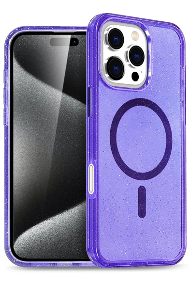 Apple iPhone 16 Pro Star Magsafe Kapak - Mor ürün görseli