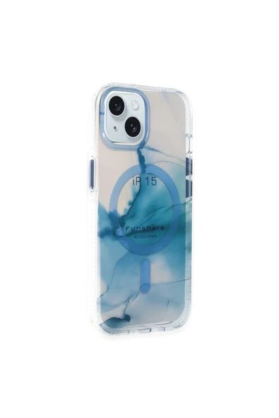 iPhone 15 Phantom Magsafe Kapak - Mavi - Resim 2