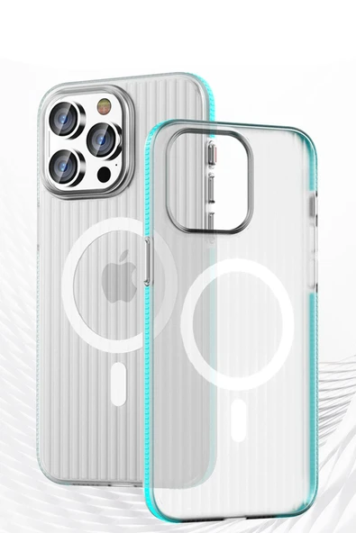 iPhone 14 Pro Max Line Magsafe Kapak - Turuncu - Resim 4