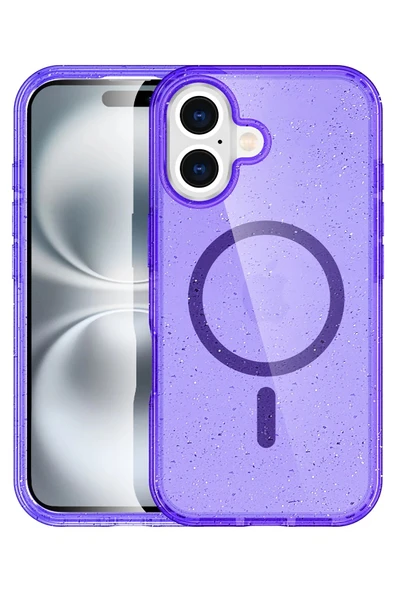 Apple iPhone 16 Star Magsafe Kapak - Mor - Resim 2