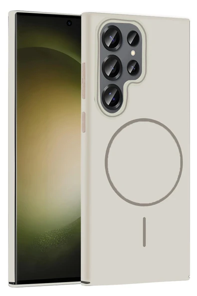 Samsung Galaxy S23 Ultra Broş Magsafe Kapak - Krem ürün görseli