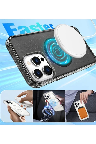 Apple iPhone 16 Pro Max Star Magsafe Kapak - Siyah - Resim 3