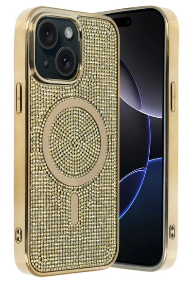 Apple iPhone 14 Helen Magsafe Kapak - Gold - Resim 2