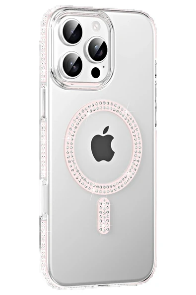 Apple iPhone 16 Pro Max Move Taşlı Magsafe Kapak - Gümüş ürün görseli