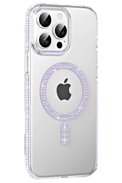 Apple iPhone 14 Pro Max Move Taşlı Magsafe Kapak - Lila ürün görseli