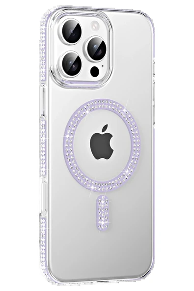 Apple iPhone 16 Pro Move Taşlı Magsafe Kapak - Lila ürün görseli