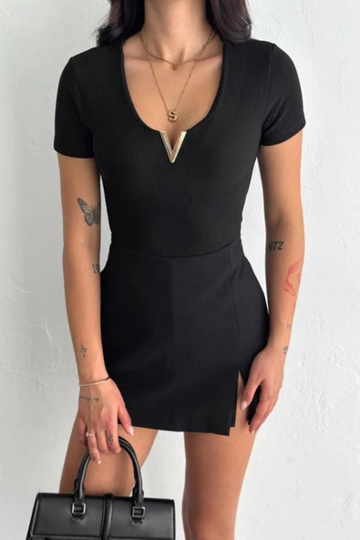 V Yaka Crop Bluz DNV-000084 - 2