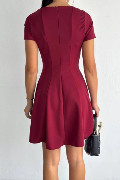 Fit Kesim Basic Kısa Kollu Mini Elbise DNV-000092 - 2