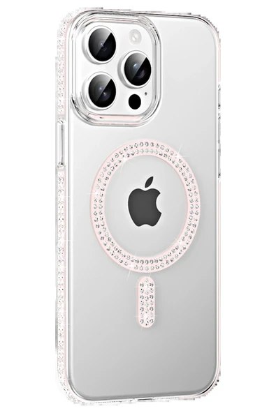 Apple iPhone 15 Pro Move Taşlı Magsafe Kapak - Gümüş ürün görseli