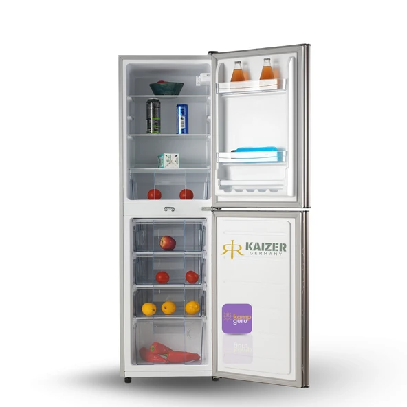 KAiZER Germany Çift Sistem 240 Buzdolabı ALTTAN BUZLUK -ANTRASİT 12 / 24 / 220 Volt - Resim 2