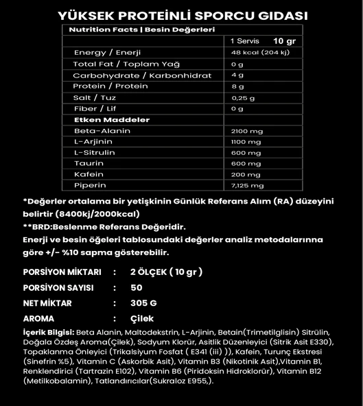 Titan Premium Pre-Workout 305Gr-Çilek-Aroma - 2