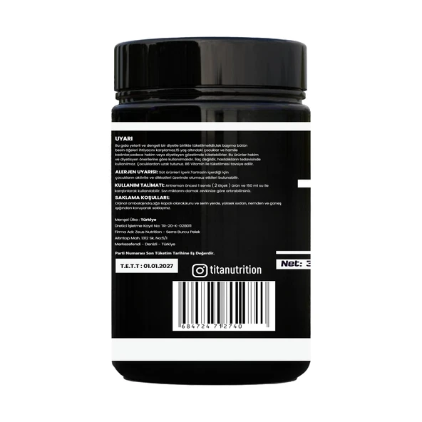 Titan Premium Pre-Workout 305Gr-Çilek-Aroma
