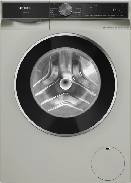 SİEMENS WG52K2ZXTR iQ500 Çamaşır Makinesi 10 kg 1200 dev./dak., Gümüş ürün görseli 1