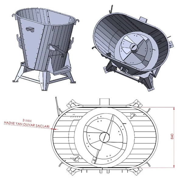 Belotti Karmator Elektrikli Yem Karma Makinesi 220 Volt-1 m³ - 3
