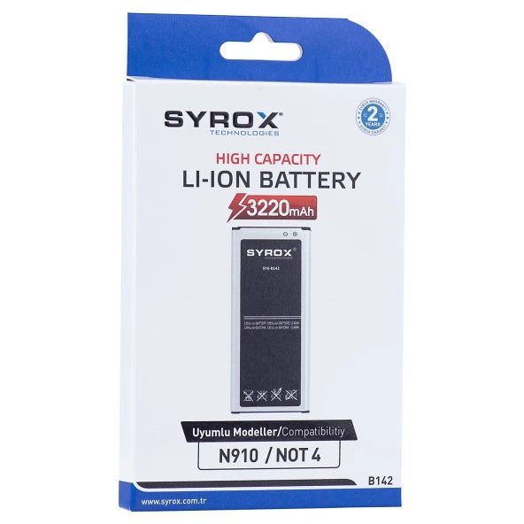 Syrox Samsung Note 4  N910 Batarya B142
