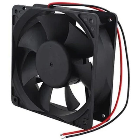 Powermaster PM-1808 Fırçasız DC Fan 120X120x38mm 12 Volt 2 Açık Uçlu Kablolu 12X12
