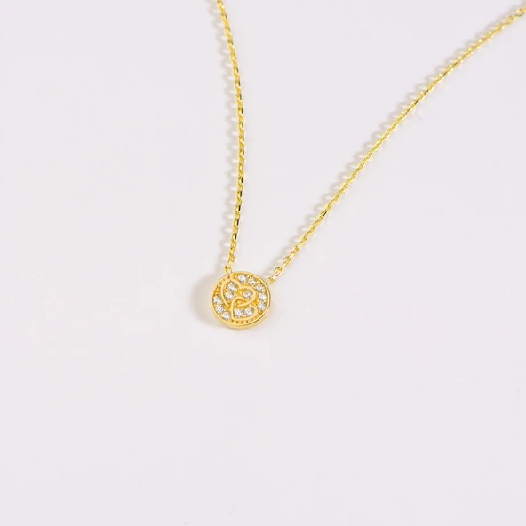 14 Ayar Kalp Taşlı Altın Kolye 1,45 gr - Resim 3