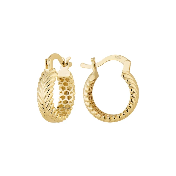 14 Ayar İtalyan Başak Halka Küpe 2.41 gr