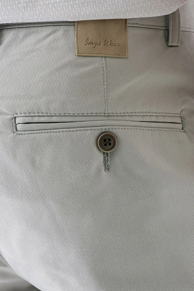 Açık Bej Esnek Yandan Cepli Casual Slim Fit Chino Pantolon 1003240113 - Resim 7
