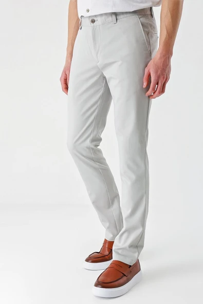 Açık Bej Esnek Yandan Cepli Casual Slim Fit Chino Pantolon 1003240113 ürün görseli