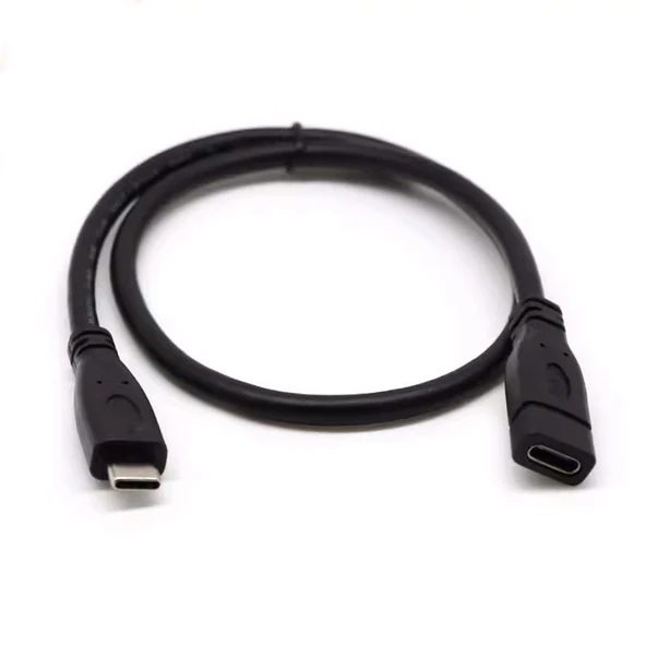 Type C dişi erkek uzatma kablosu usb c dişi erkek şarj ve data kablosu 50cm - Resim 3