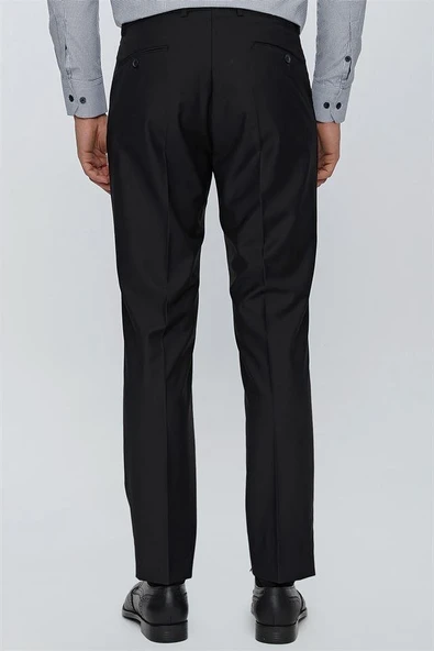 Siyah Yandan Cepli Slim Fit Classic Pantolon 1003230013 - Resim 5