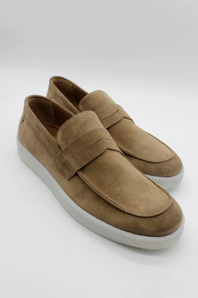 Camel %100 Deri Süet Bağcıksız Casual Ayakkabı 1033240166 - Resim 3
