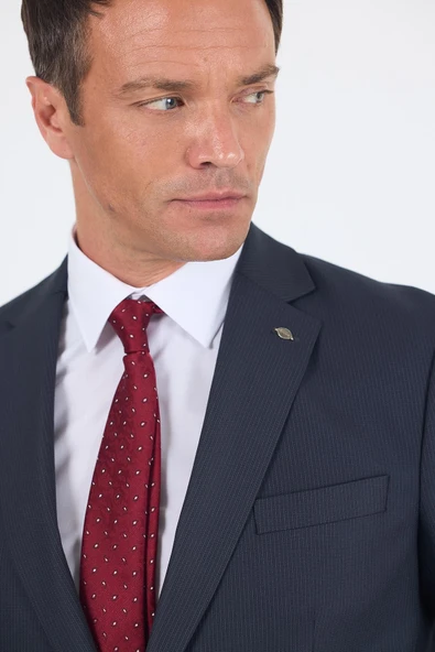 Koyu Antrasit Mono Yaka Bez Ayağı Tam Astar Pamuklu 4 Drop Comfort Fit Classic Takım Elbise 1001250178 - Resim 4