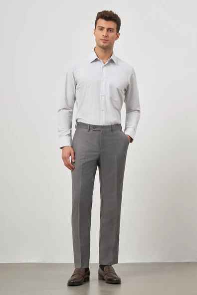 Koyu Füme Yandan Cepli Slim Fit Classic Pantolon 1003245152 - Resim 4