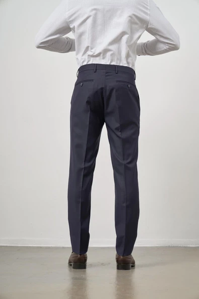 Lacivert Yandan Cepli Slim Fit Classic Pantolon 1003245152 - Resim 6