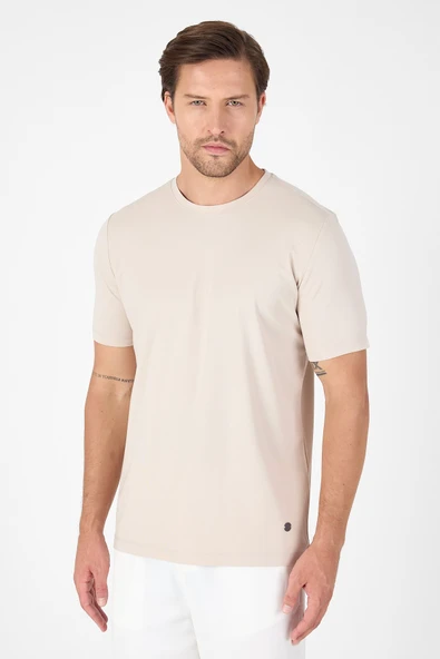 Fındık Kısa Kol Bisiklet Yaka Cepsiz Pamuklu Casual Slim Fit Tişört 1011250165 ürün görseli