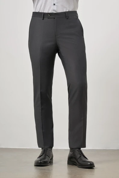 Koyu Antrasit Yandan Cepli Slim Fit Classic Pantolon 1003245152 - Resim 5