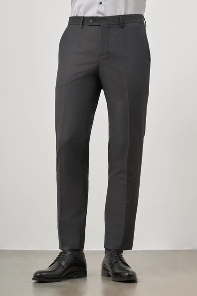 Koyu Antrasit Yandan Cepli Slim Fit Classic Pantolon 1003245152 ürün görseli