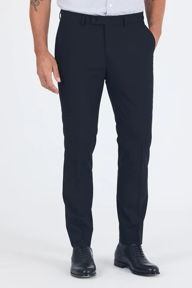 Siyah Esnek Yandan Cepli Slim Fit Classic Pantolon 1003250013 ürün görseli