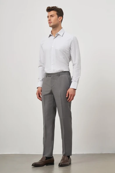 Koyu Füme Yandan Cepli Slim Fit Classic Pantolon 1003245152 - Resim 3