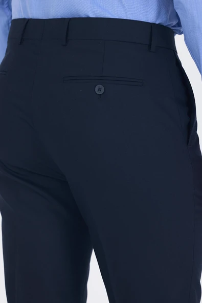Lacivert Esnek Yandan Cepli Slim Fit Classic Pantolon 1003250013 - Resim 5