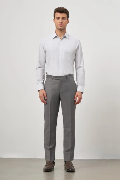 Koyu Füme Yandan Cepli Slim Fit Classic Pantolon 1003245152 - Resim 5