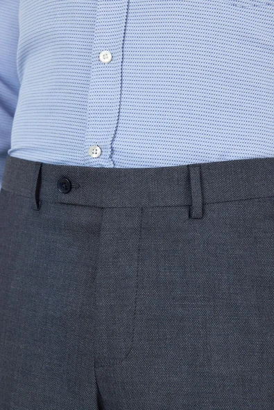 Koyu Antrasit Esnek Yandan Cepli Comfort Fit Classic Pantolon 1003250154 - Resim 4