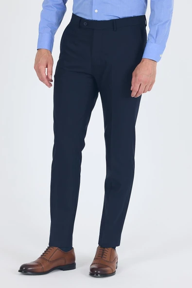 Lacivert Esnek Yandan Cepli Slim Fit Classic Pantolon 1003250013 ürün görseli