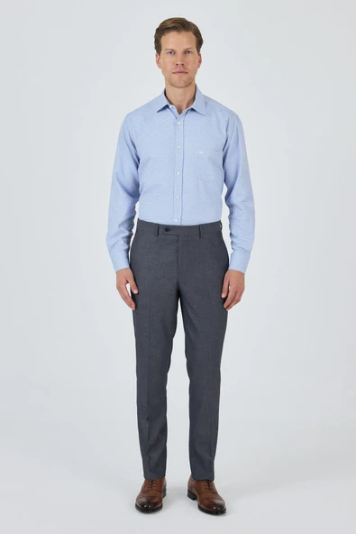 Koyu Antrasit Esnek Yandan Cepli Comfort Fit Classic Pantolon 1003250154 - Resim 2