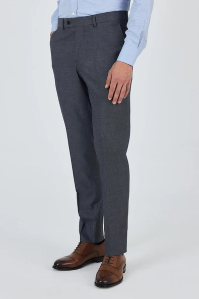 Koyu Antrasit Esnek Yandan Cepli Comfort Fit Classic Pantolon 1003250154 - Resim 3