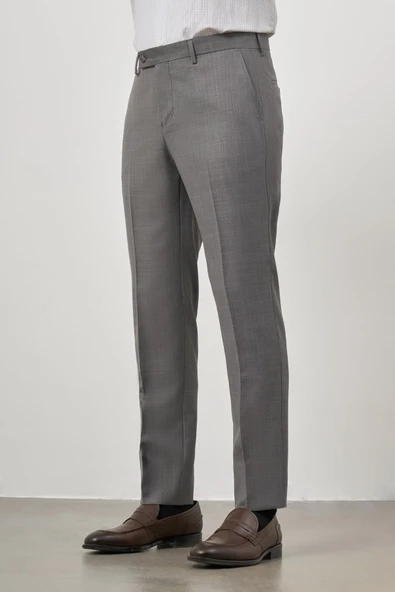 Koyu Füme Yandan Cepli Slim Fit Classic Pantolon 1003245152 - Resim 2