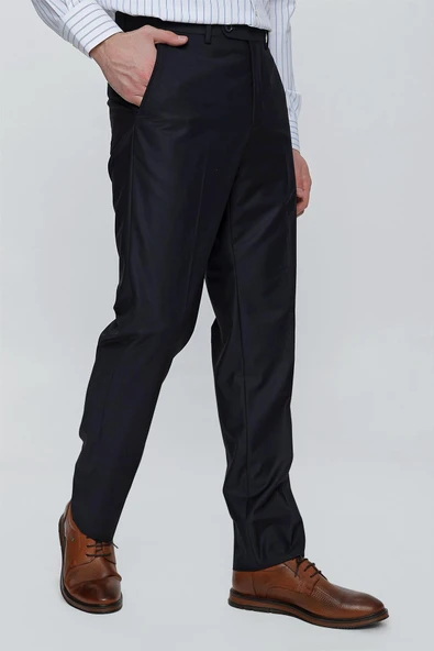 Lacivert Gabardin Yan Cep Açık Paça Basic Comfort Fit Esnek Pantolon 1003255005 ürün görseli