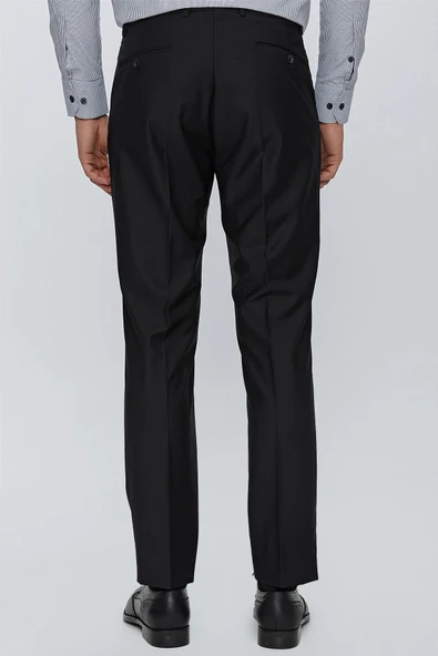 Siyah Esnek Yandan Cepli Slim Fit Classic Pantolon 1003245013 - Resim 6