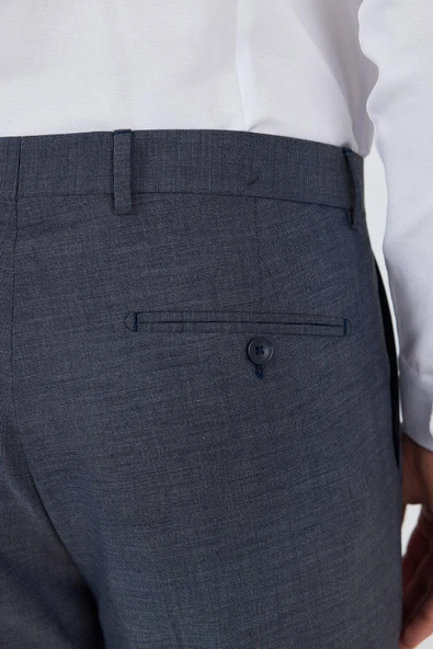 Lacivert Esnek Yandan Cepli Comfort Fit Classic Pantolon 1003250151 - Resim 5